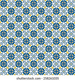 Seamless pattern illustration in traditional style - like Portuguese tiles