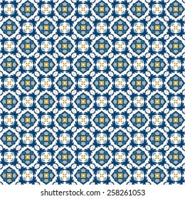 Seamless pattern illustration in traditional style - like Portuguese tiles