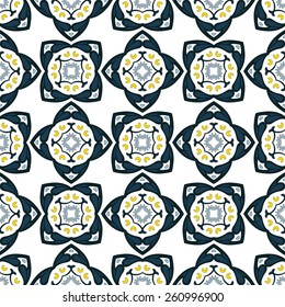 Seamless pattern illustration in traditional style - like Portuguese tiles