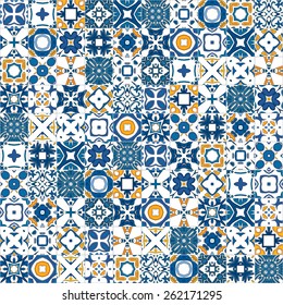 Seamless pattern illustration in traditional style - like Portuguese tiles