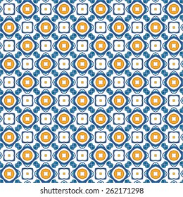 Seamless pattern illustration in traditional style - like Portuguese tiles