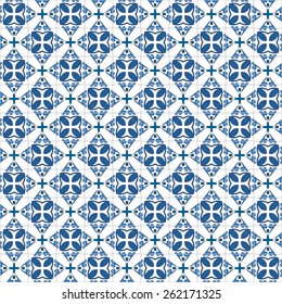 Seamless pattern illustration in traditional style - like Portuguese tiles