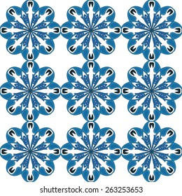 Seamless pattern illustration in traditional style - like Portuguese tiles