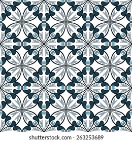 Seamless pattern illustration in traditional style - like Portuguese tiles