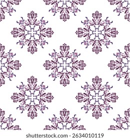 Seamless pattern illustration in traditional style. Portuguese tiles in purple. Damask pattern. Victorian style. Ideas for wallpaper, tiles, and textiles.