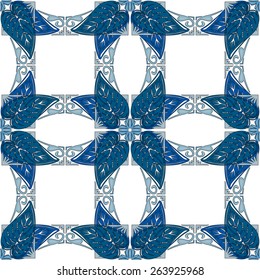 Seamless pattern illustration in traditional style - like Portuguese tiles