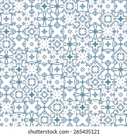 Seamless pattern illustration in traditional style - like Portuguese tiles