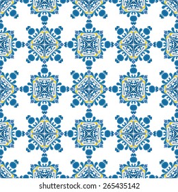 Seamless pattern illustration in traditional style - like Portuguese tiles