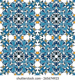 Seamless pattern illustration in traditional style - like Portuguese tiles