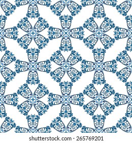 Seamless pattern illustration in traditional style - like Portuguese tiles