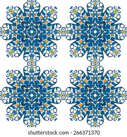 Seamless pattern illustration in traditional style - like Portuguese tiles