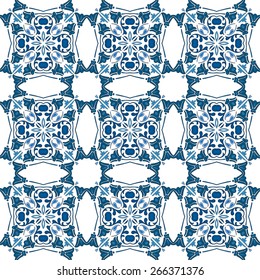 Seamless pattern illustration in traditional style - like Portuguese tiles