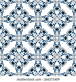 Seamless pattern illustration in traditional style - like Portuguese tiles