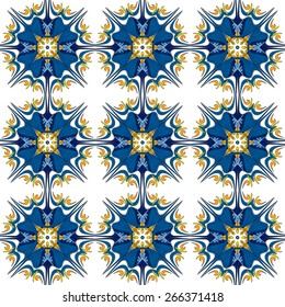 Seamless pattern illustration in traditional style - like Portuguese tiles