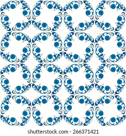 Seamless pattern illustration in traditional style - like Portuguese tiles