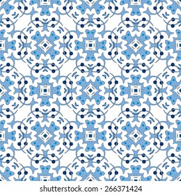 Seamless pattern illustration in traditional style - like Portuguese tiles