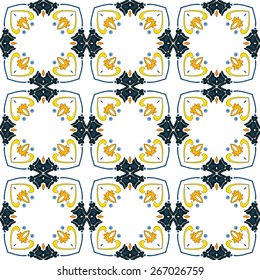 Seamless pattern illustration in traditional style - like Portuguese tiles