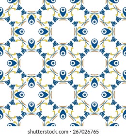 Seamless pattern illustration in traditional style - like Portuguese tiles