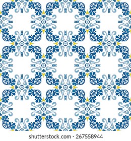 Seamless pattern illustration in traditional style - like Portuguese tiles