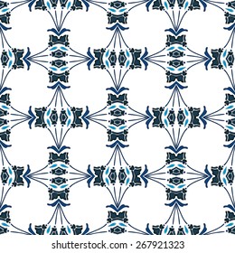 Seamless pattern illustration in traditional style - like Portuguese tiles