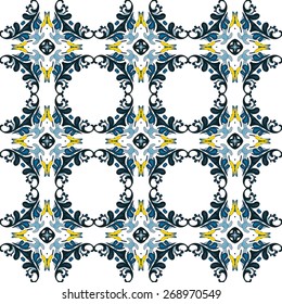 Seamless pattern illustration in traditional style - like Portuguese tiles