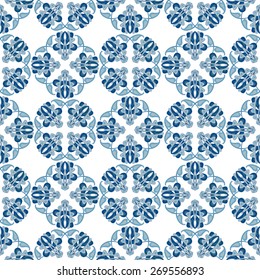 Seamless pattern illustration in traditional style - like Portuguese tiles