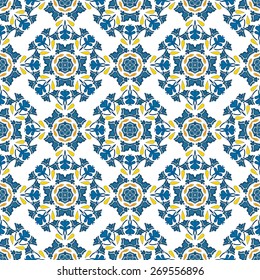 Seamless pattern illustration in traditional style - like Portuguese tiles