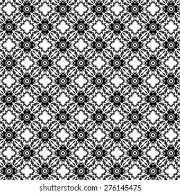 Seamless pattern illustration in traditional style - like Portuguese tiles in black and white