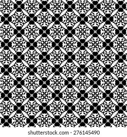 Seamless pattern illustration in traditional style - like Portuguese tiles in black and white