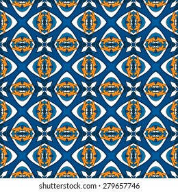 Seamless pattern illustration in traditional style - like Portuguese tiles 