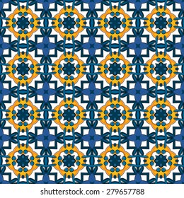 Seamless pattern illustration in traditional style - like Portuguese tiles 