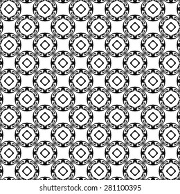 Seamless pattern illustration in traditional style - like Portuguese tiles in black and white