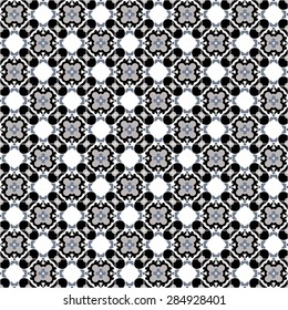 Seamless pattern illustration in traditional style - like Portuguese tiles in black and white