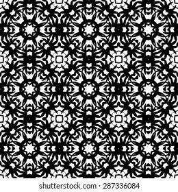 Seamless pattern illustration in traditional style - like Portuguese tiles in black and white