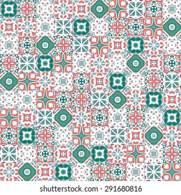 Seamless pattern illustration in traditional style - like Portuguese tiles