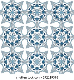 Seamless pattern illustration in traditional style - like Portuguese tiles
