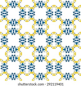 Seamless pattern illustration in traditional style - like Portuguese tiles