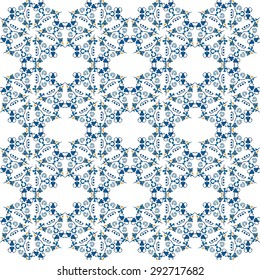 Seamless pattern illustration in traditional style - like Portuguese tiles