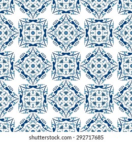 Seamless pattern illustration in traditional style - like Portuguese tiles
