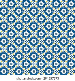 Seamless pattern illustration in traditional style - like Portuguese tiles