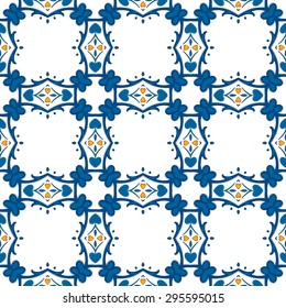 Seamless pattern illustration in traditional style - like Portuguese tiles