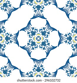 Seamless pattern illustration in traditional style - like Portuguese tiles