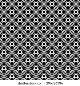 Seamless pattern illustration in traditional style - like Portuguese tiles in black and white