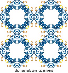 Seamless pattern illustration in traditional style - like Portuguese tiles
