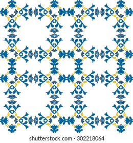 Seamless pattern illustration in traditional style - like Portuguese tiles