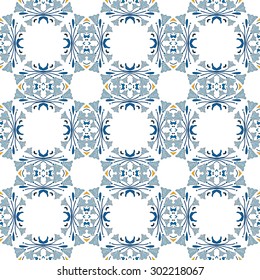 Seamless pattern illustration in traditional style - like Portuguese tiles
