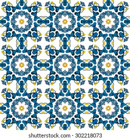 Seamless pattern illustration in traditional style - like Portuguese tiles