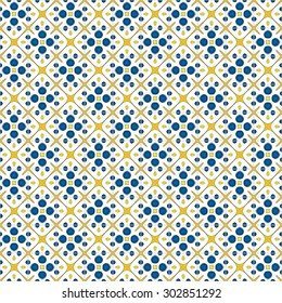 Ilustração de padrão contínuo em estilo tradicional - como ladrilhos portugueses