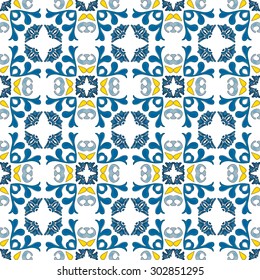 Seamless pattern illustration in traditional style - like Portuguese tiles