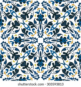 Seamless pattern illustration in traditional style - like Portuguese tiles